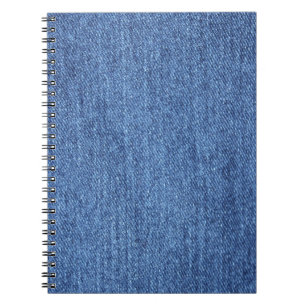 Blue White Denim Texture Look Image Spiral Notebook