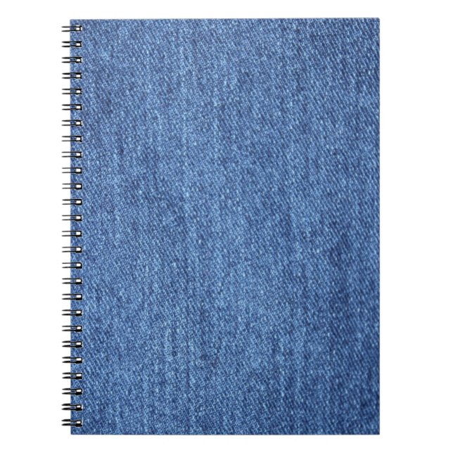 Blue White Denim Texture Look Image Spiral Notebook (Front)