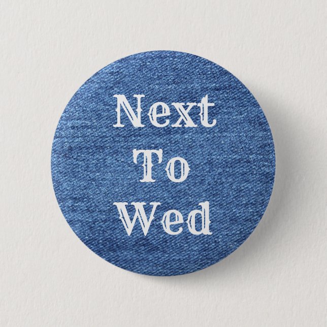 Blue White Denim Theme Wedding 6 Cm Round Badge (Front)