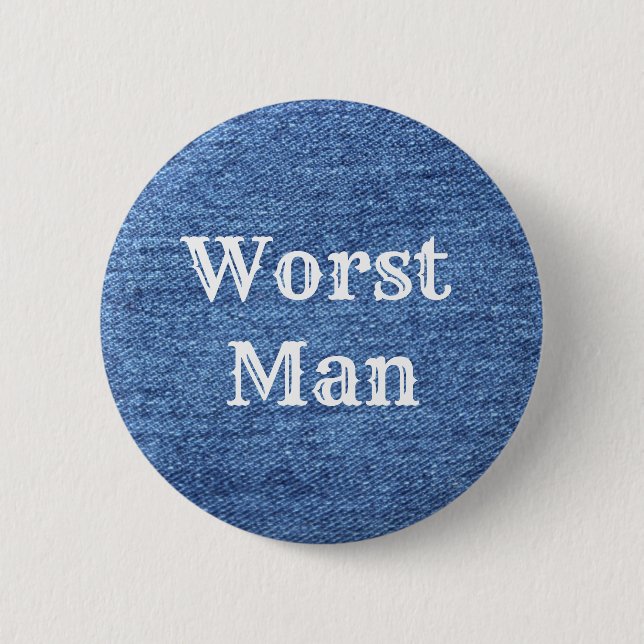 Blue White Denim Theme Wedding 6 Cm Round Badge (Front)