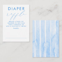 Blue White Diaper Raffle Baby Shower Tickets