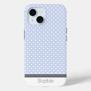 Blue White & Dots Custom Samsung iPhone 15 Case