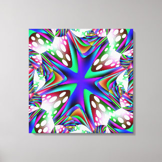 Blue White Dots Wrapped Canvas