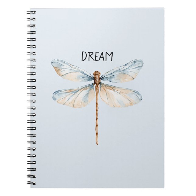 Blue White Dream Dragonfly Notebook (Front)