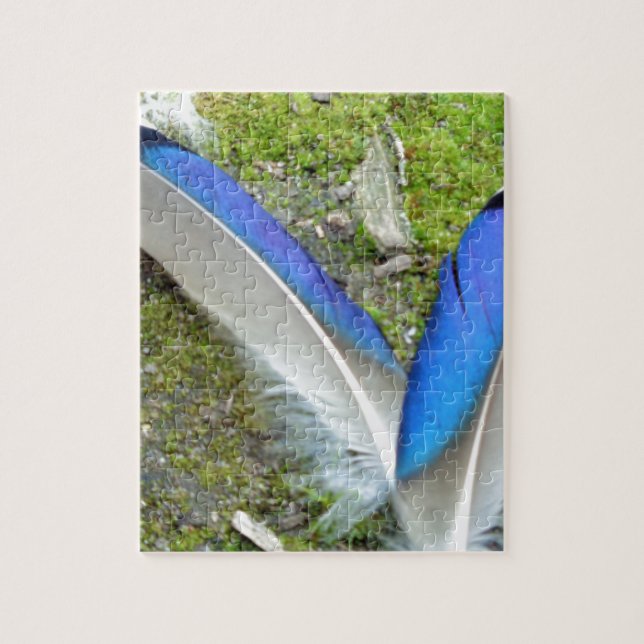Blue White Duck Feathers, Animal, Bird Jigsaw Puzzle (Vertical)
