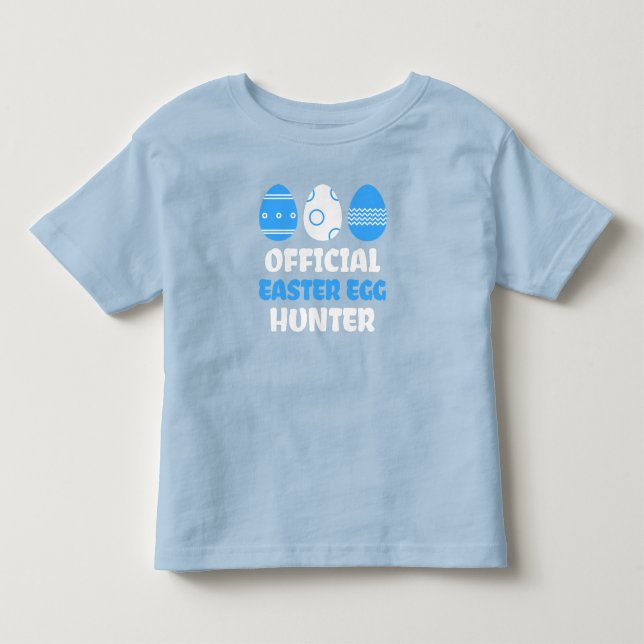 Blue & White Egg Hunter Toddler Tee (Front)