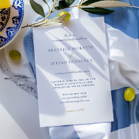 Blue & White Elegant Mediterranean RSVP Wedding