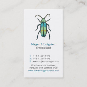 Blue & white entomologists insect business card