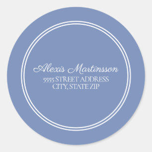 Blue White Envelope Seal Address Sticker