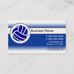 Blue white fade volleyball business cards