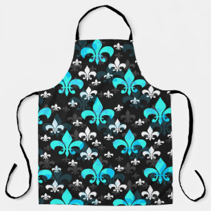 Blue White Fleur De Lis  Apron
