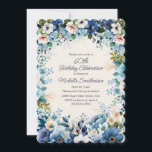 Blue White Floral 60th Scalloped Birthday Invitation<br><div class="desc">Elegant navy and dusty blue with white watercolor floral 60th birthday party scalopped-edge invitation for women. This invitation is designed for a 60th birthday but can be customised for anyone of any age. Contact me for assistance with your customisations or to request additional matching or coordinating Zazzle products for your...</div>