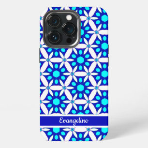 Blue White Floral All-Over Print iPhone 13 Pro Case