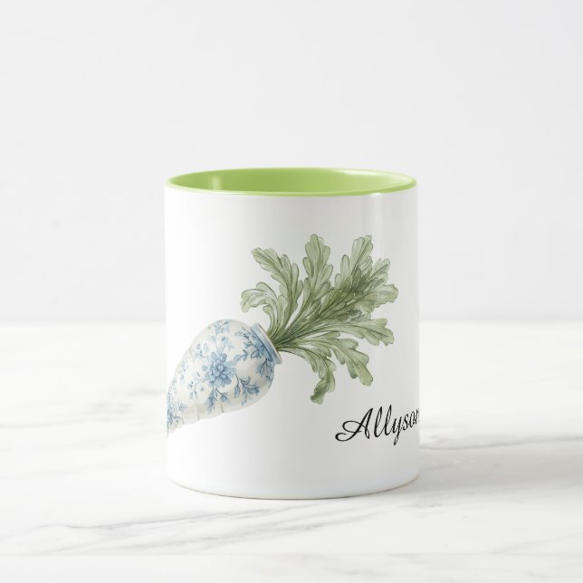 Blue White Floral Carrot Mug (Center)