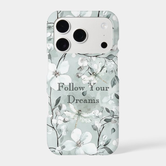 Blue White Floral Dragonflies (Back)