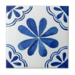 Blue & White Floral Pattern Mediterranean Tile<br><div class="desc">Give your home a unique, Mediterranean look with Blue & White Floral Pattern Mediterranean Ceramic Tile! This delightful tile features a beautiful watercolor style pattern in blue and white that will bring sophistication and charm to any room. Perfect for adding interest to dull walls, this tile is ideal for creating...</div>