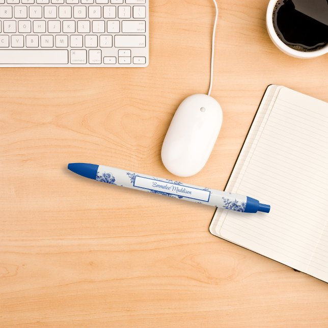 Blue White Floral Style Chinoiserie  Blue Ink Pen (Creator Uploaded)