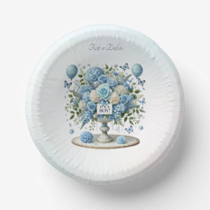 Blue White Floral Vase Paper Bowl Plate