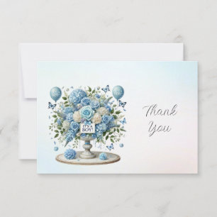 Blue White Floral Vase Thank You Card