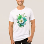 Blue White Flowers Bouquet-57453 Tri-Blend Shirt<br><div class="desc">Blue White Flowers Bouquet-57453</div>