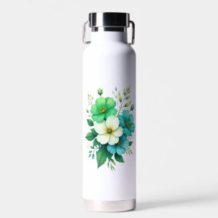 Blue White Flowers Bouquet-57453 Water Bottle
