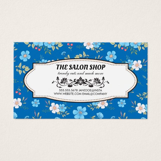 Blue White Flowers | Gift Card (Front)