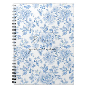 Blue White Flowers Notebook