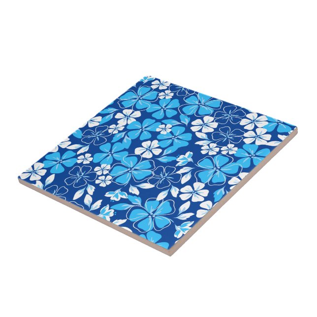 Blue & white flowers tile (Side)