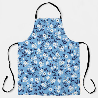 Blue, White Flowers: Vintage Apron