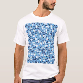 Blue, White Flowers: Vintage T-Shirt