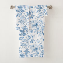 Blue & White French Country Toile Floral 