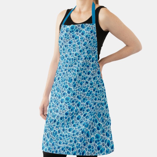 Blue & White Frosty Fantasy Abstract Ice Mosaic Apron (Insitu)
