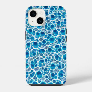 Blue & White Frosty Fantasy Abstract Ice Mosaic iPhone 14 Case