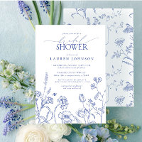 Blue & White Garden Flowers Bridal Shower