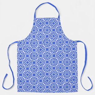 Blue White Geometric Seamless Pattern Apron