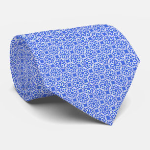 Blue White Geometric Seamless Pattern Tie