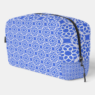 Blue White Geometric Seamless Pattern Toiletry Bag