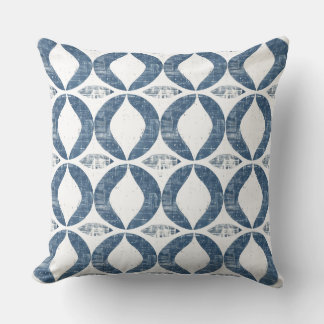 Blue & White Geometric Throw Pillow