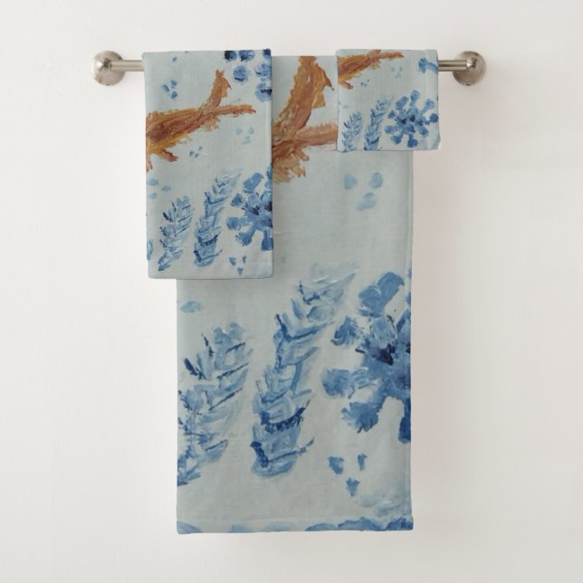 Blue White Ginger Jar Towel Set Fish Towel Set (Insitu)