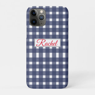 Blue White Gingham Personalised Case-Mate iPhone Case