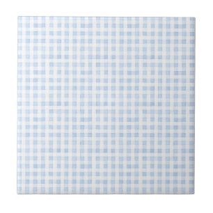 Blue & White Gingham Vintage Design Tile