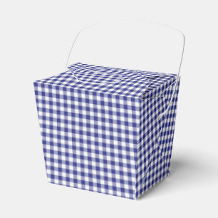 Blue-White Ginham-PARTY FAVOR BOX, take out Favour Box