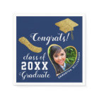 Blue White Gold Class 2025 Grad Photo Graduation