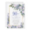 Blue White Gold Floral 90th Birthday