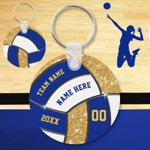 Blue White Gold, Volleyball Team Gifts, Volleyball Key Ring