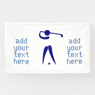 Blue White Golf Player Style Custom Sports Banner