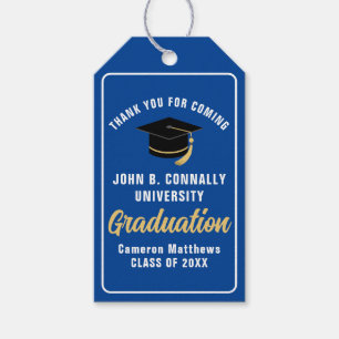 Blue White Graduation Party Personalised Gift Tags