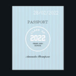 Blue & White Graduation Passport Photo Invitation Flyer<br><div class="desc">Travel passport graduation party invitation customisable to your specifications. Please note that this budget invitation is on flyer paper and it is very thin. Envelopes are not included. For thicker invitations with envelopes included and matching products on the same theme please see the collection below.</div>