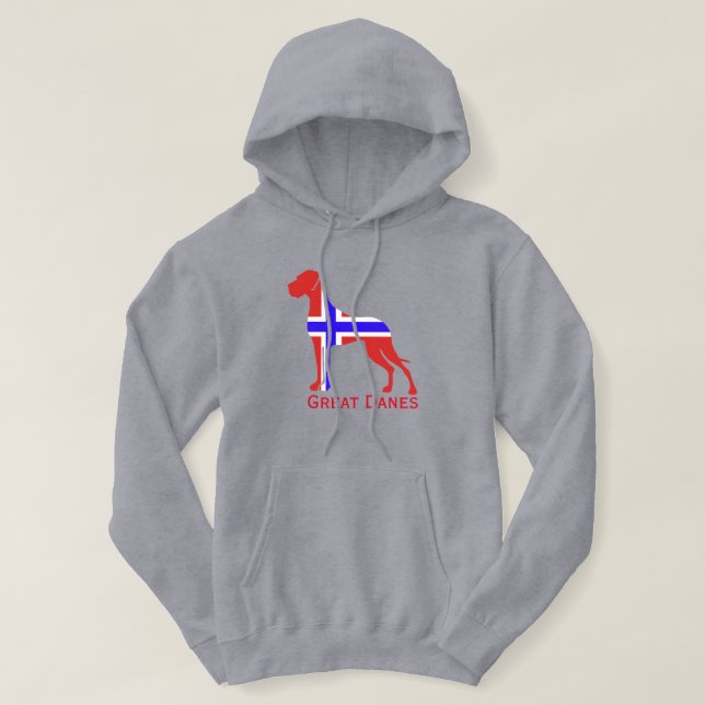 Blue white Great Dane Hoodie (Design Front)