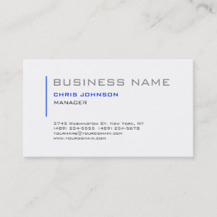 Blue & White Grey Charming Manager Business Card
